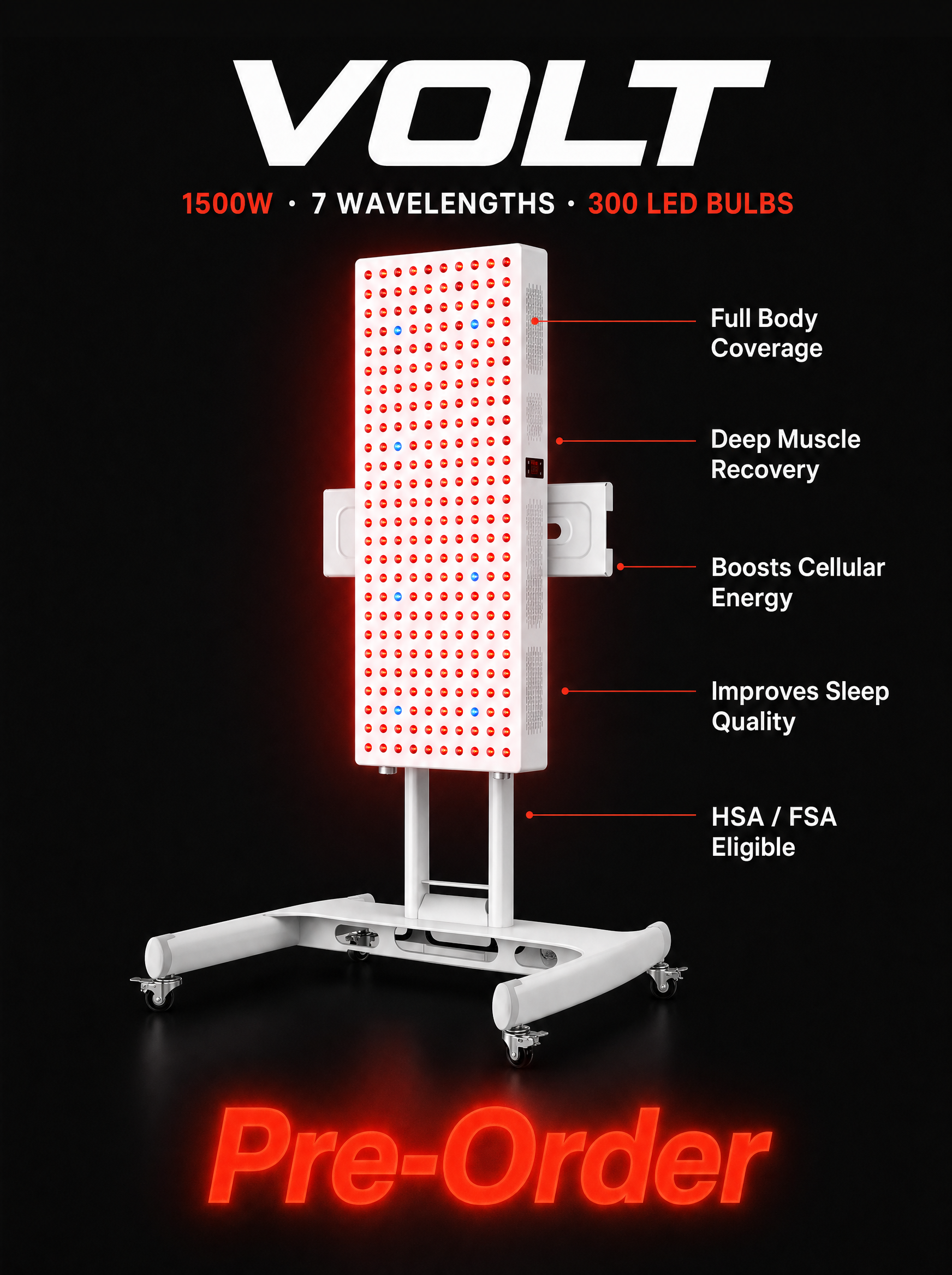 VOLT full-body red light therapy panel